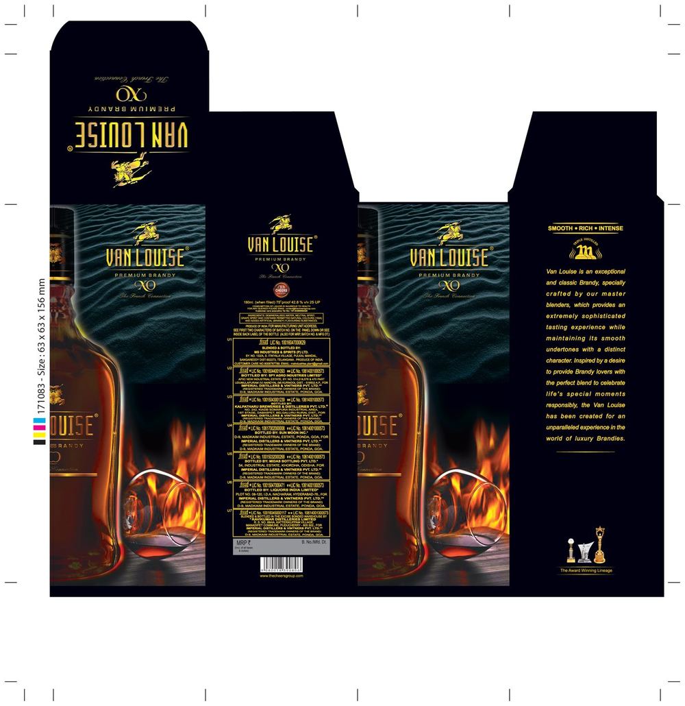 Van Louise carton artwork with dieline