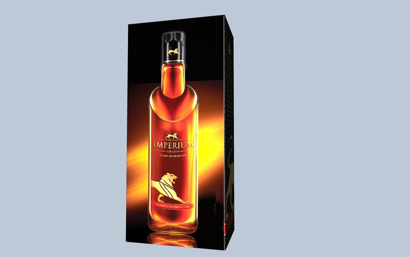 Imperium Grand carton — front face with bottle artwork