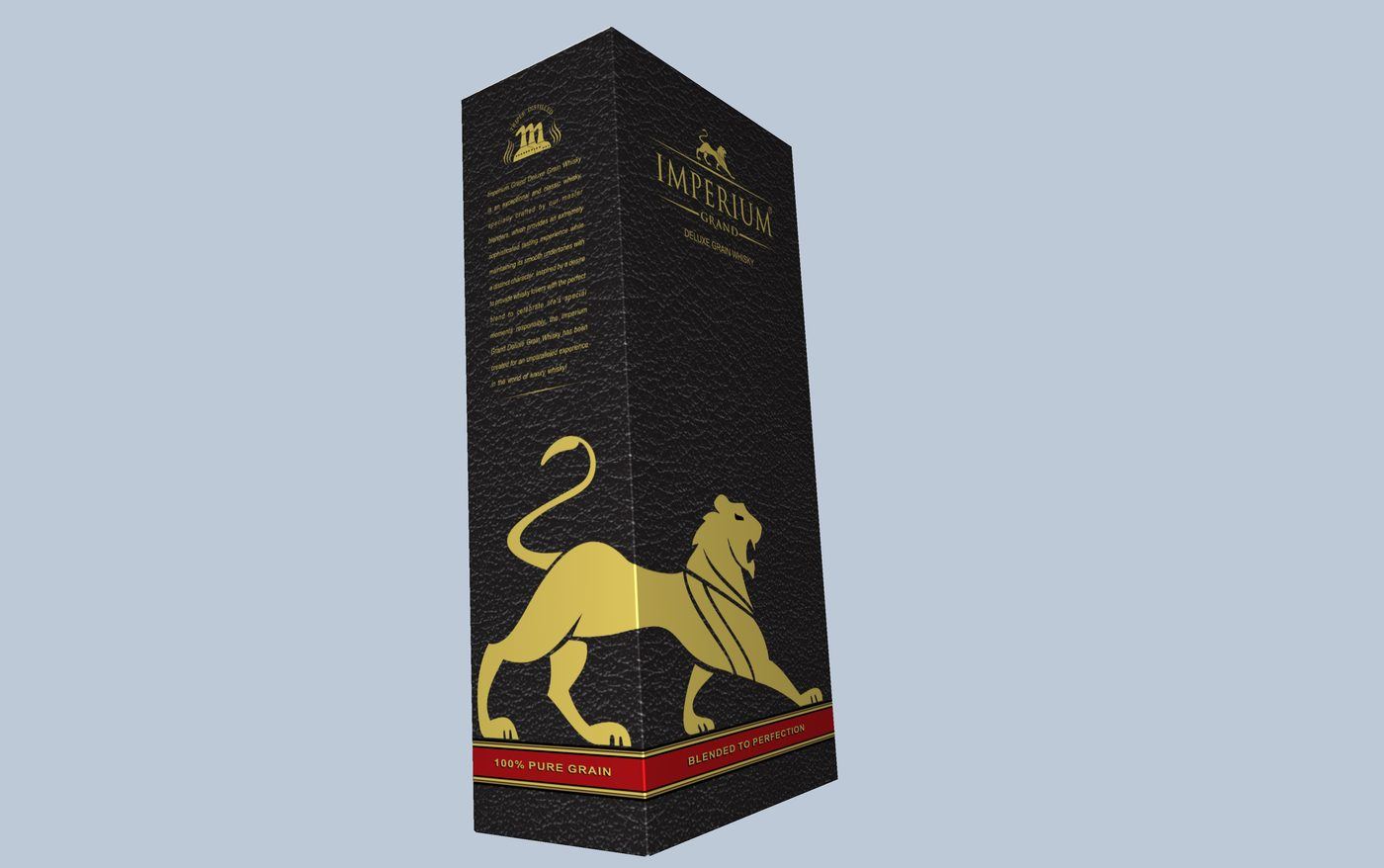 Imperium Grand premium spirits carton — 3D visualisation